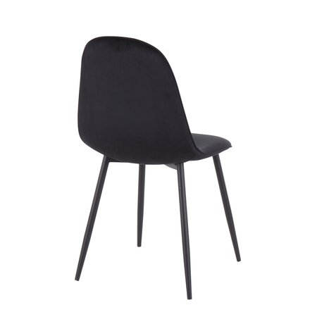 Lumisource Pebble Chair in Black Steel and Black Velvet, PK 2 CH-PEBBLE BKVBK2